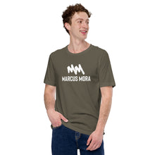 Load image into Gallery viewer, Marcus Mora (2023) | Unisex t-shirt | White Logo
