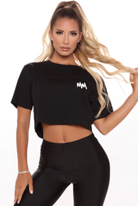 MM | Relaxed Crop Tee | Black
