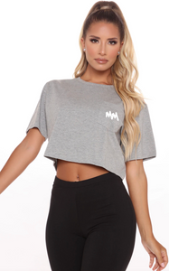 MM | Relaxed Crop Tee | Heather Grey